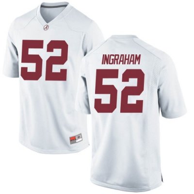 Men's Alabama Crimson Tide #52 Braylen Ingraham White Replica NCAA College Football Jersey 2403PQFB6